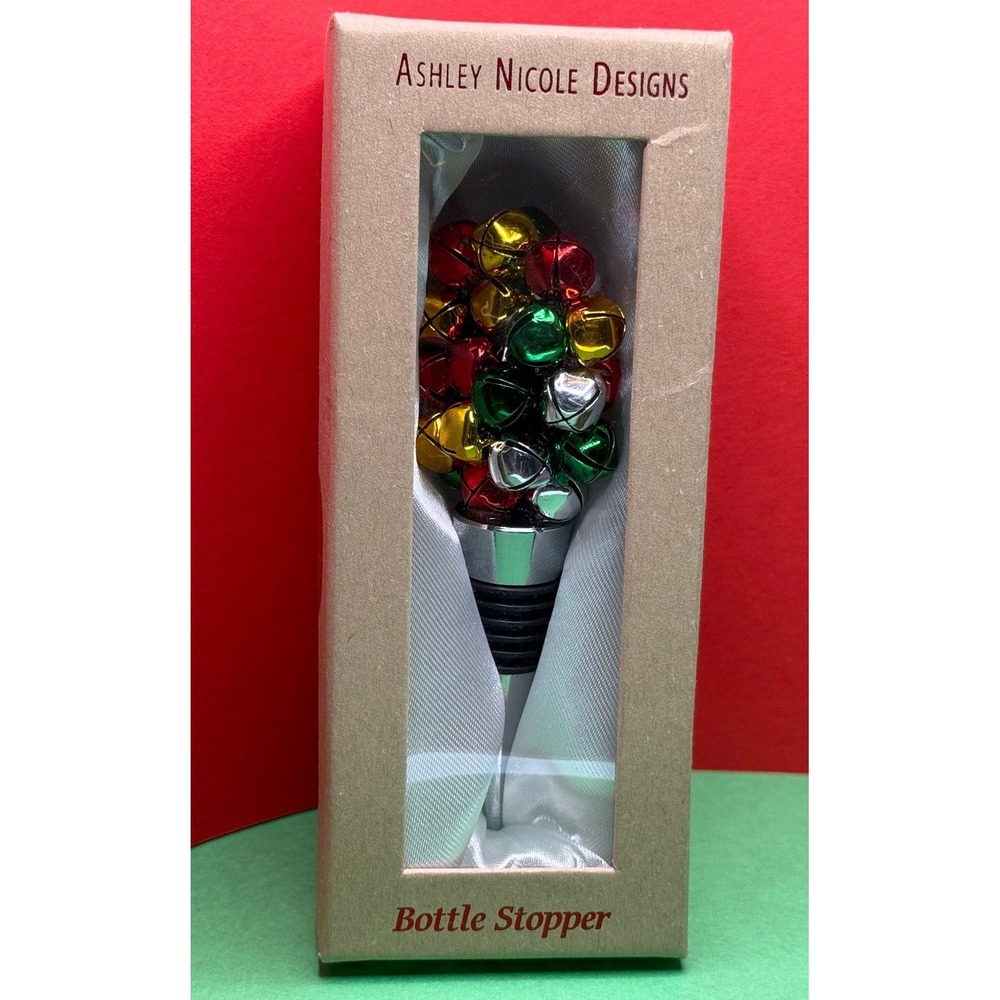 Ashley Nicole Designs Christmas Jingle Bell Bottle Stopper Holiday Wine Decor